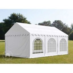 TOOLPORT 3x6m Marquee / Party tent w. ground frame, PVC 750, white - (7349)