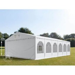 TOOLPORT 8x12m 2.6m Sides Marquee / Party tent w. ground frame, PVC 800, white - (5204)