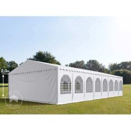 TOOLPORT 8x16m Marquee / Party tent w. ground frame, PVC 800, white - (5378)