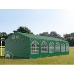 TOOLPORT 6x12m 2.6m Sides Marquee / Party tent w. ground frame, PVC 1400, dark green - (5299)