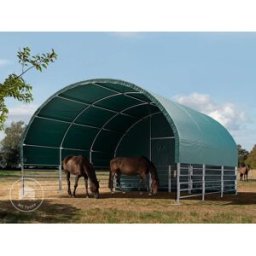 TOOLPORT Animal field shelter 6x6m, dark green, concrete anchors - (330617)