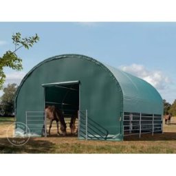 TOOLPORT Animal field shelter 6x6m, dark green, soft ground anchors - (330618)