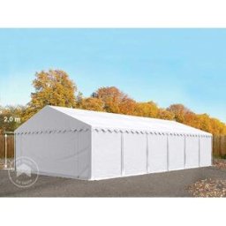 TOOLPORT 6x12 Storage Tent / Shelter w. ground frame, PVC 750, white - (7256)
