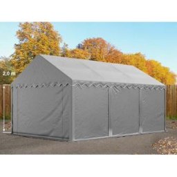 TOOLPORT 4x6 Storage Tent / Shelter w. ground frame, PVC 750, grey - (7215)