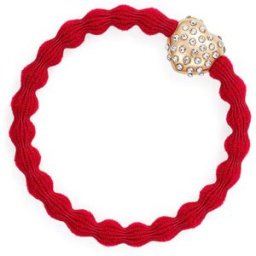 By Eloise London Gold Diamanté Bubble Heart color Cherry Red