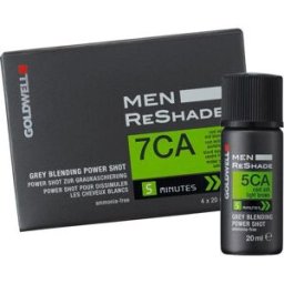 Goldwell Men ReShade Grey Blending Power Shot 5CA Cool Ash Light Brown, Pack of 4 x 20 ml