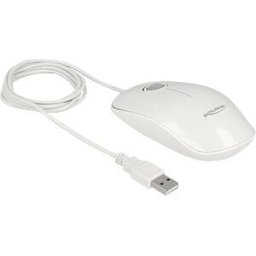 DELOCK 12537 - Wired Mouse, USB, white