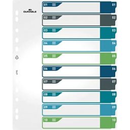 DURABLE 679527 - Plastic dividers, A4 (1 - 10)