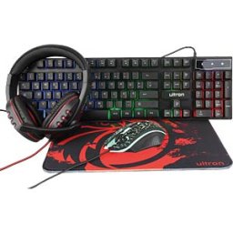 ULTRON 303150 - Keyboard/mouse/headset combination, USB, gaming set, DE