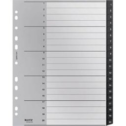LEITZ 12110000 - Plastic dividers A4 (1-20), Recycle