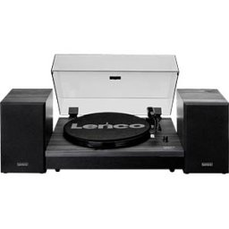 LENCO LS-300BK - Turntable, Bluetooth, including 2 speakers, black