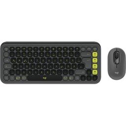 LOGITECH POPICSW - Keyboard/mouse combination, Bluetooth, black-green