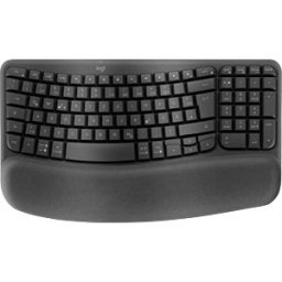LOGITECH WKFB SW - Wireless keyboard, ergonomic, Logi Bolt/Bluetooth, black