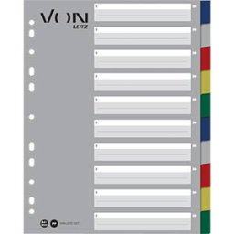 VON LEITZ VONL 12270000 - Plastic dividers, A4 (1 - 10), multi-coloured