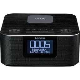 LENCO CR-650BK - DAB+/FM radio alarm, LCD display, Bluetooth, wireless charging