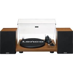 LENCO LS-480WD - Turntable, Bluetooth, including 2 speakers, wood