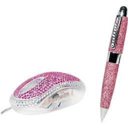 LOGILINK ID0124 - Mouse, with touch-pen, cable, USB, white/pink