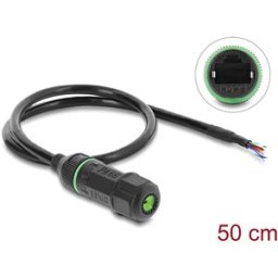 DELOCK 87181 - Cable RJ45 female to open cable ends, Cat.6, black