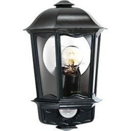 STEINEL 644413 - Wall light fixture, L190S, E27, black, IP44, sensor