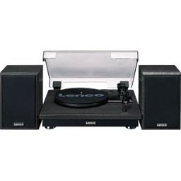 LENCO LS-100BK - Turntable, Bluetooth, including 2 speakers, black
