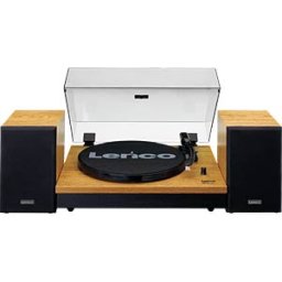LENCO LS-300WD - Turntable, Bluetooth, including 2 speakers, wood