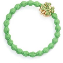 By Eloise London Gold Diamanté Clover Leaf Apple Green