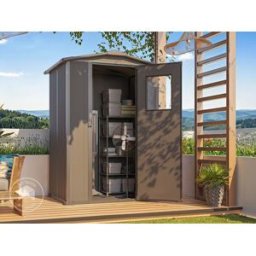PRIMEYARD 129 x 103 cm plastic garden shed, anthracite grey - (GFPV01164)