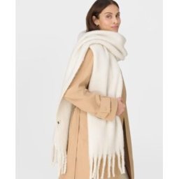 Sweaty Betty Soft Cloud Tassel Scarf, White, Women's One Size