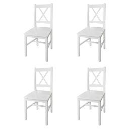 vidaXL Dining Chairs 4 pcs White Pinewood