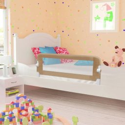 vidaXL Toddler Safety Bed Rail Taupe 120x42 cm Polyester