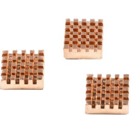 Set of 3 copper heatsinks for Raspberry