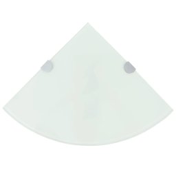vidaXL Corner Shelf with Chrome Supports Glass White 35x35 cm