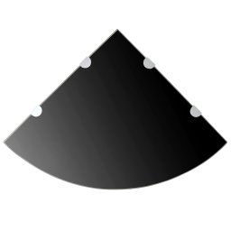 vidaXL Corner Shelves 2 pcs with Chrome Supports Glass Black 45x45 cm