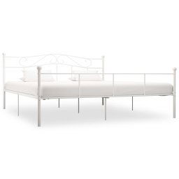 vidaXL 284521 Bed Frame without Mattress White Metal 180x200 cm Super King