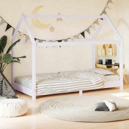 vidaXL Kids Bed Frame White Solid Pine Wood 70x140 cm