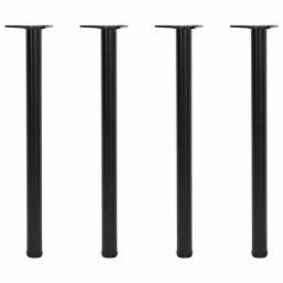 vidaXL 4 Height Adjustable Table Legs Black 870 mm