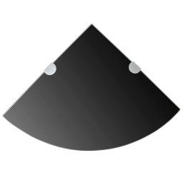 vidaXL Corner Shelves 2 pcs with Chrome Supports Glass Black 35x35 cm