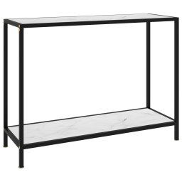 vidaXL Console Table White 100x35x75 cm Tempered Glass