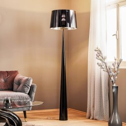 Aluminor Totem LS floor lamp with chrome finish, black