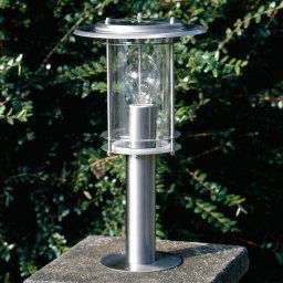 Brilliant Merena pillar light, stainless steel. Height 40 cm