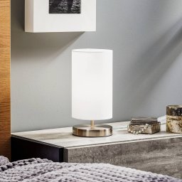 Brilliant White fabric table lamp Claire