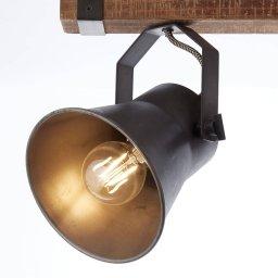Brilliant Ceiling spotlight Plow, black/dark wood