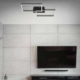 Briloner Frame LED ceiling lamp CCT black 50 x 39 cm