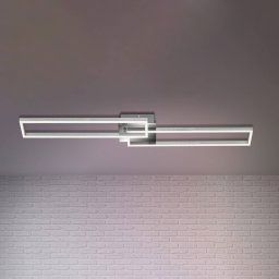 Briloner Frame LED ceiling light, remote control, chrome