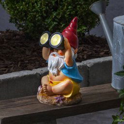 STAR TRADING Gnomy LED solar light, colourful, plastic, 22 cm, binoculars