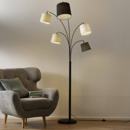 By Rydéns Foggy floor lamp, 5 lampshades, black