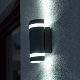 LUTEC Outdoor wall light Focus 2-bulb, anthracite