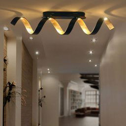 Eco-Light Helix LED ceiling light in black and gold
