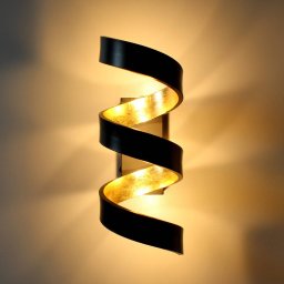 Eco-Light LED wall light Helix, black-gold, 26 cm