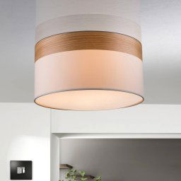 Globo Semi-flush ceiling lamp Libba, cream-wood